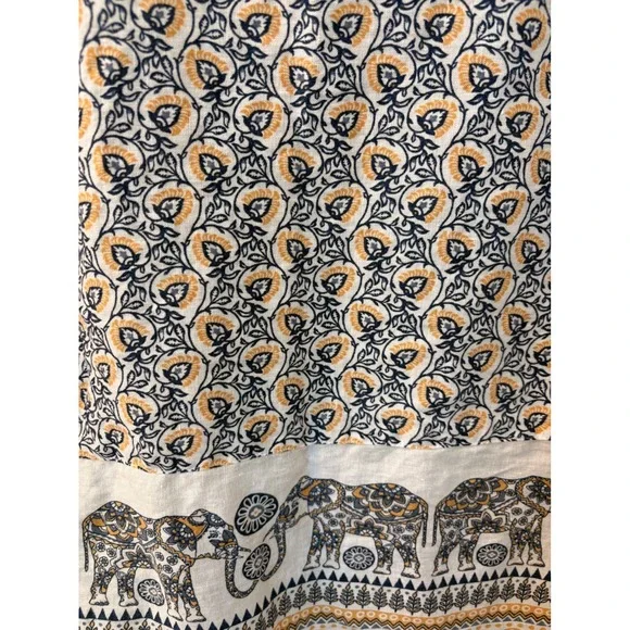 J.Jill Love Linen Sleeveless‎ Top Elephant Print Keyhole Neckline Pockets Size M - Picture 9 of 9